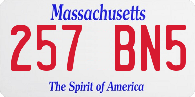 MA license plate 257BN5