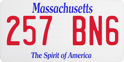 MA license plate 257BN6