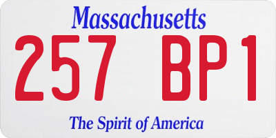 MA license plate 257BP1