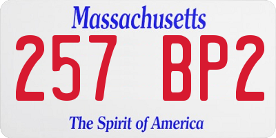 MA license plate 257BP2