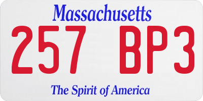 MA license plate 257BP3