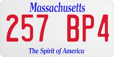 MA license plate 257BP4