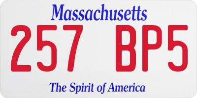 MA license plate 257BP5