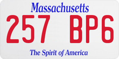 MA license plate 257BP6