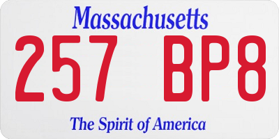 MA license plate 257BP8