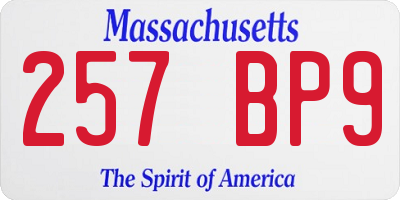 MA license plate 257BP9