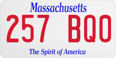 MA license plate 257BQ0