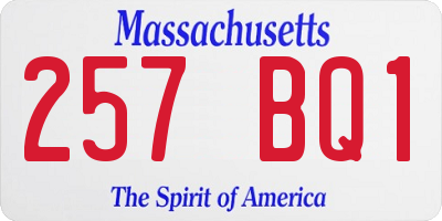 MA license plate 257BQ1