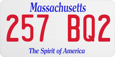 MA license plate 257BQ2