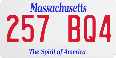 MA license plate 257BQ4