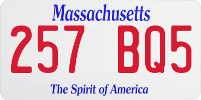 MA license plate 257BQ5