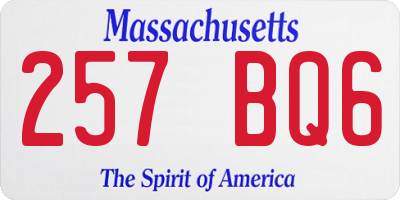 MA license plate 257BQ6