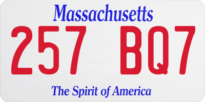 MA license plate 257BQ7