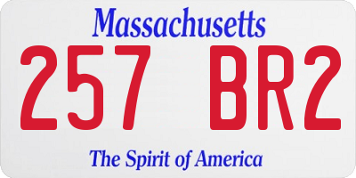 MA license plate 257BR2