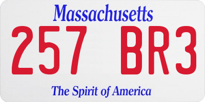 MA license plate 257BR3