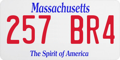 MA license plate 257BR4