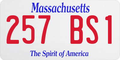 MA license plate 257BS1