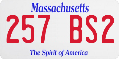 MA license plate 257BS2