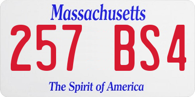 MA license plate 257BS4