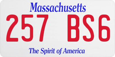 MA license plate 257BS6