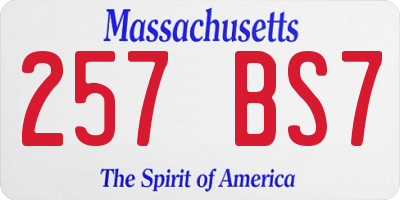 MA license plate 257BS7