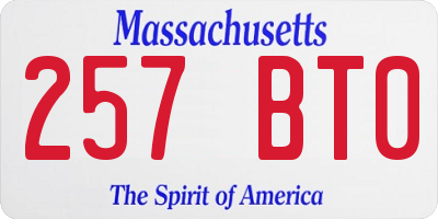 MA license plate 257BT0
