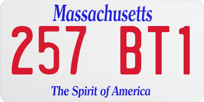 MA license plate 257BT1