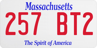MA license plate 257BT2