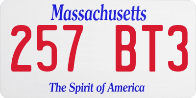 MA license plate 257BT3