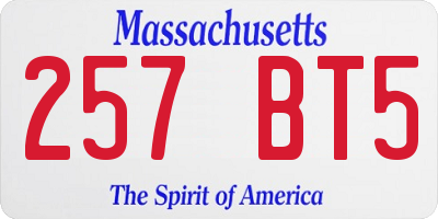 MA license plate 257BT5