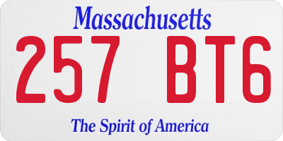 MA license plate 257BT6