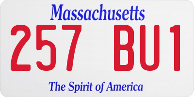 MA license plate 257BU1