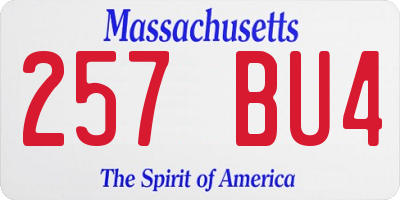 MA license plate 257BU4