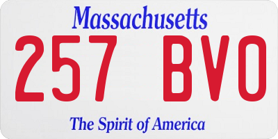 MA license plate 257BV0