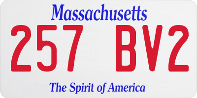 MA license plate 257BV2