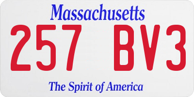 MA license plate 257BV3