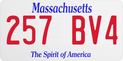 MA license plate 257BV4