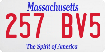 MA license plate 257BV5
