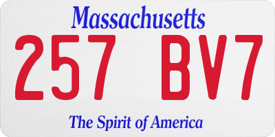 MA license plate 257BV7