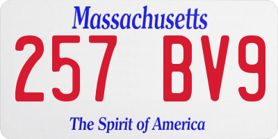 MA license plate 257BV9