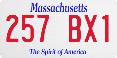 MA license plate 257BX1