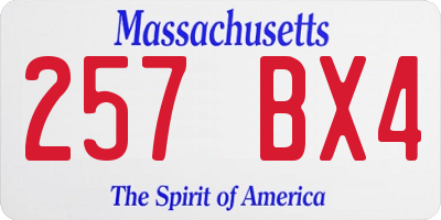 MA license plate 257BX4