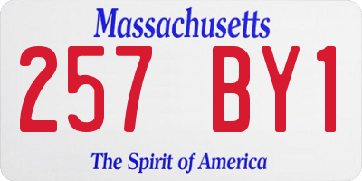 MA license plate 257BY1