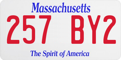 MA license plate 257BY2