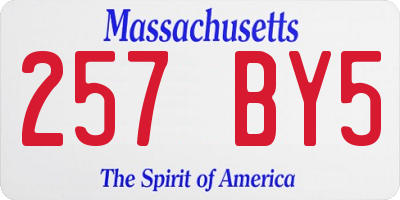 MA license plate 257BY5