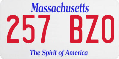MA license plate 257BZ0