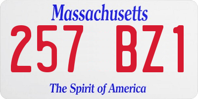 MA license plate 257BZ1