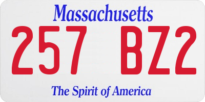MA license plate 257BZ2