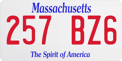 MA license plate 257BZ6
