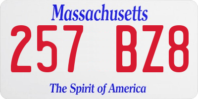 MA license plate 257BZ8